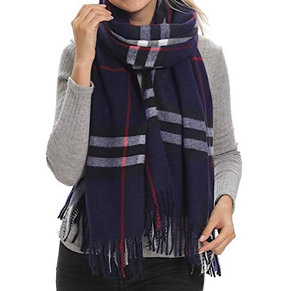 NEW Navy Classic Plaid Scarf | 1 LEFT